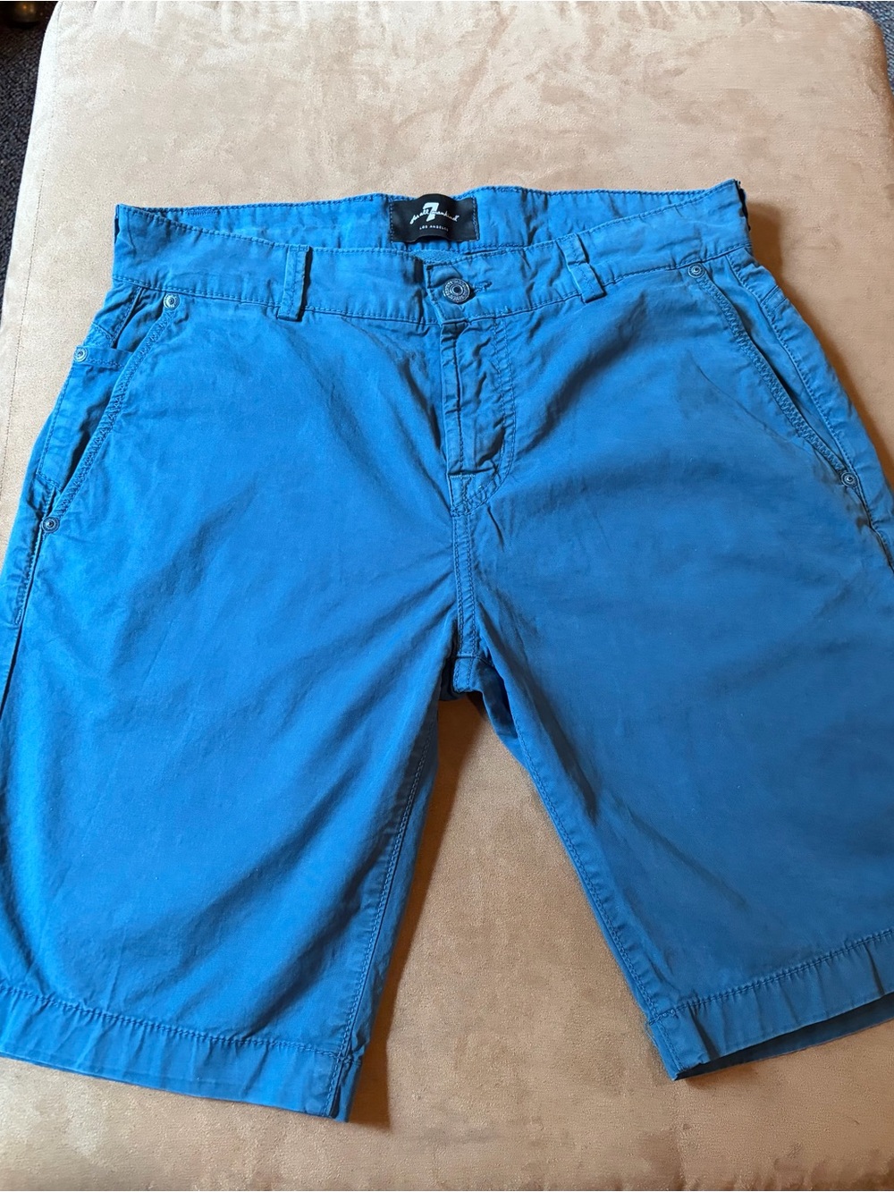 7 For All Mankind Bright Blue Flat Front Chino Shorts